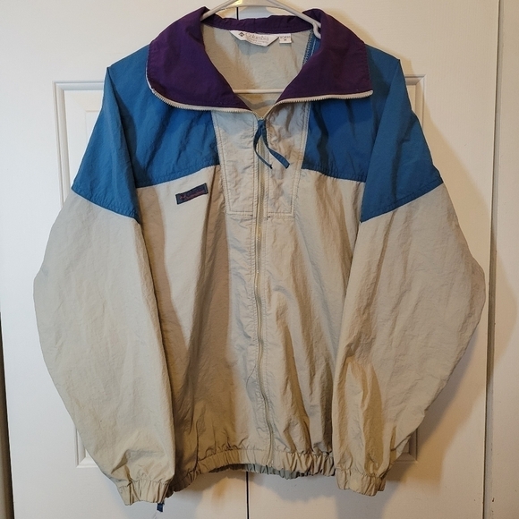 Columbia Jackets & Blazers - Columbia Vintage Womens‎ Ski Jacket Wind Breaker M Tan and Blue